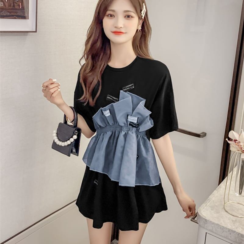 カジュアル 切り替え オシャレ度満点 Tシャツ カットソー＜S-3268＞
