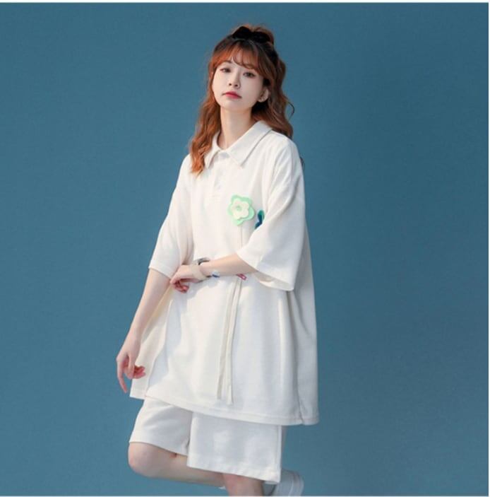 期間限定 ゆったり感アップ ファッション Tシャツ＋ショートパンツ セットアップ＜S-8679＞
