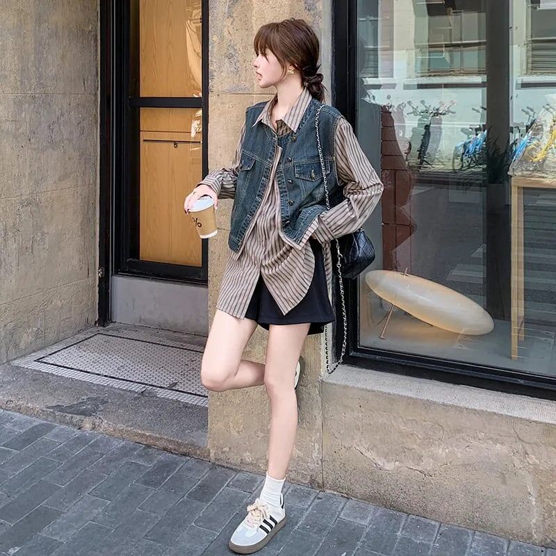 売れ筋 元主役級 美人度アップ 気いっぱい 好感度UP セットアップ ベスト+シャツ<S-10768>