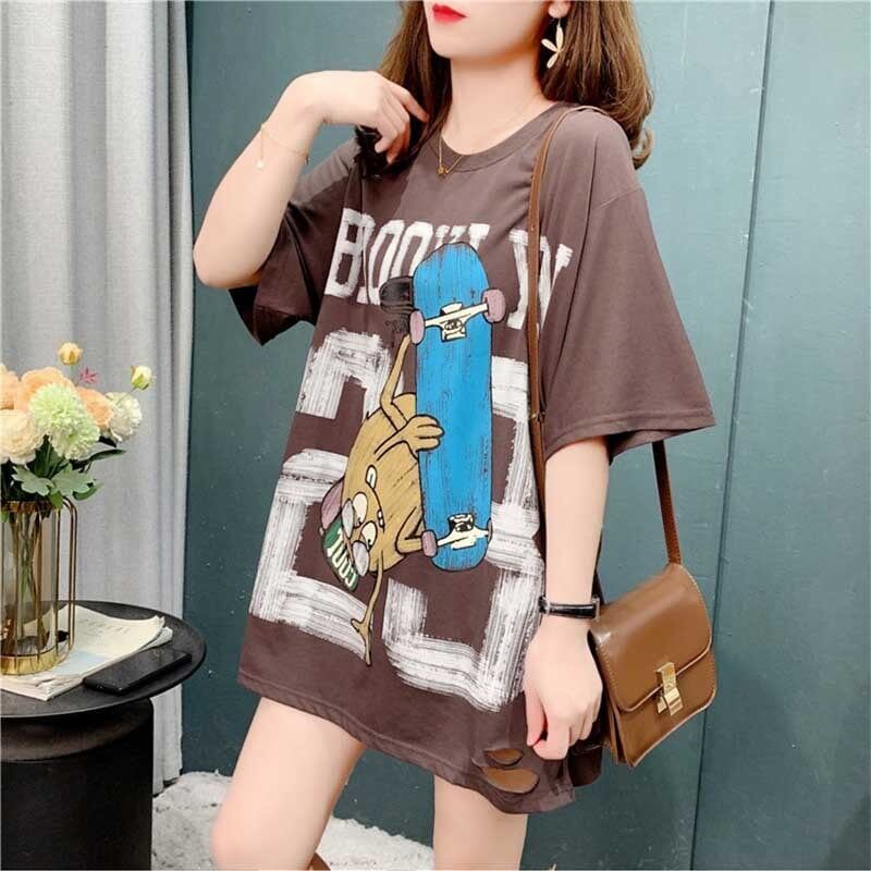 デザイン感 3色選択可 チャーミング プリント Tシャツ カットソー＜S-3164＞
