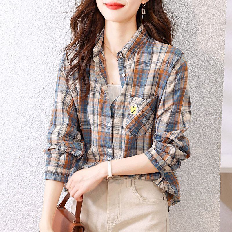 超人気 オシャレ 都市ファッショ デザイン チェック柄 切り替え Tシャツ ＜S-9514＞