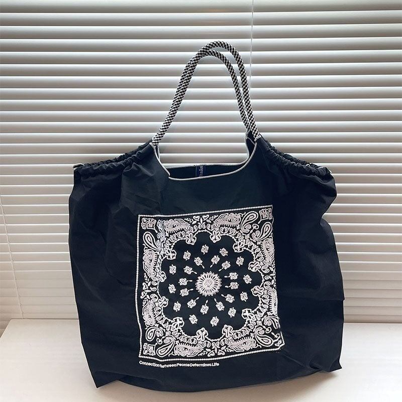 大好評 環境保護バッグ 刺繍プリント ショッピングバッグ<S-5734>