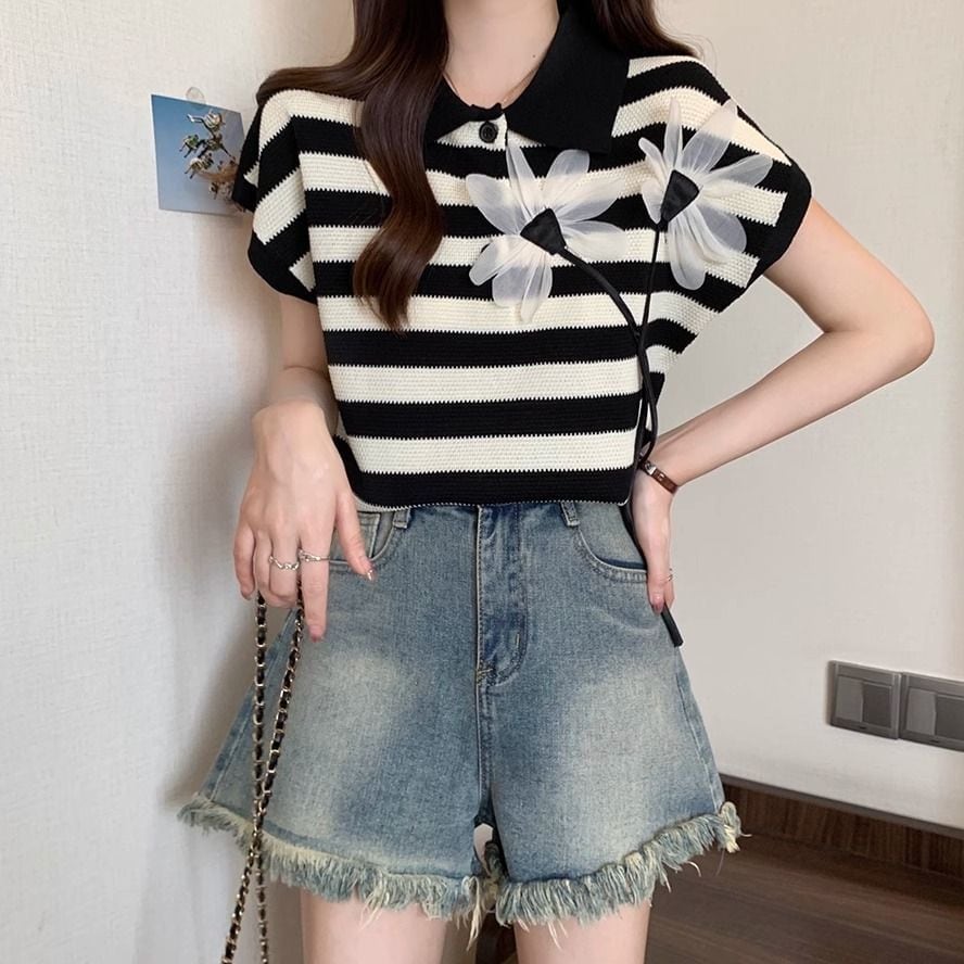 新作 上質 話題沸騰中 好感度UP ニット 全2色 半袖Tシャツ＜S-8734＞