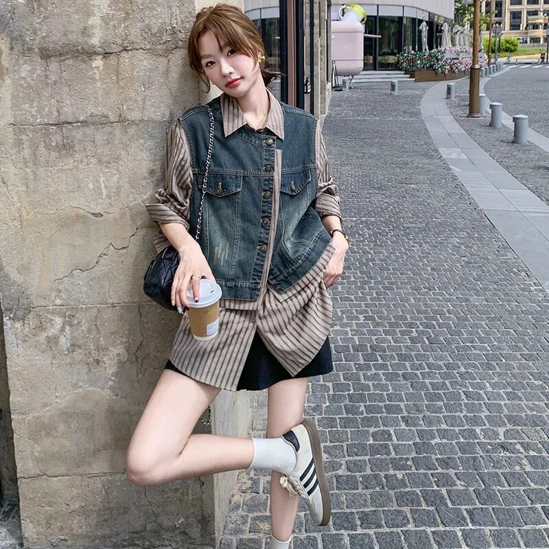 売れ筋 元主役級 美人度アップ 気いっぱい 好感度UP セットアップ ベスト+シャツ<S-10768>
