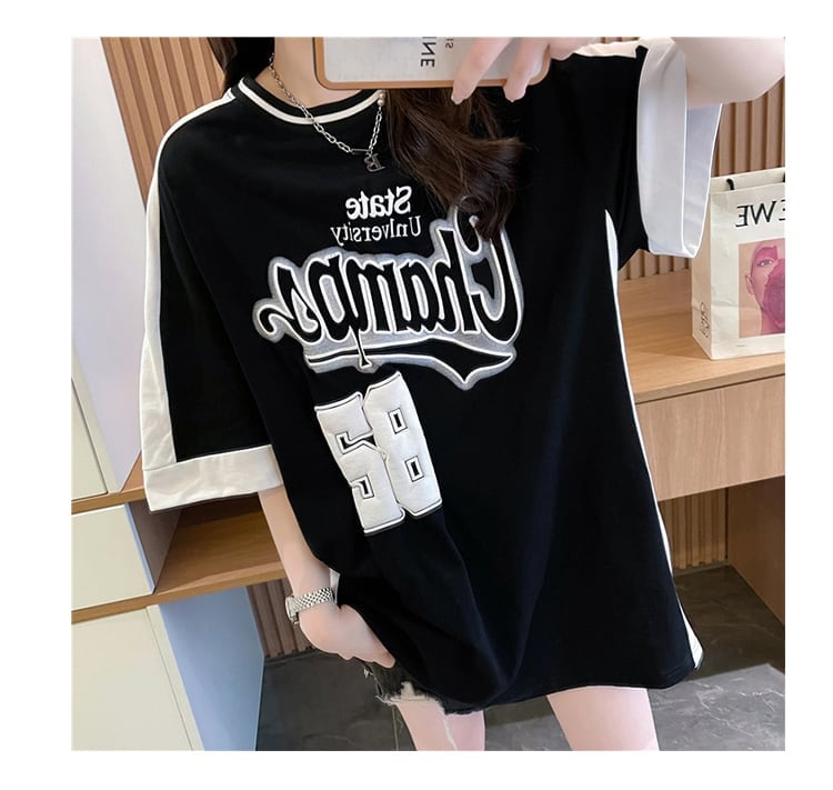 絶対流行 一目惚れ 個性的なデザイン 2色選択可 プリント Tシャツ カットソー＜S-8279＞