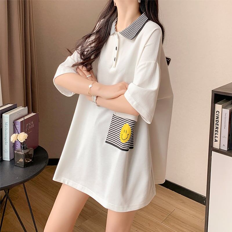 カジュアル 3色選択可 お洒落 ストライプ Tシャツ カットソー＜S-3068＞