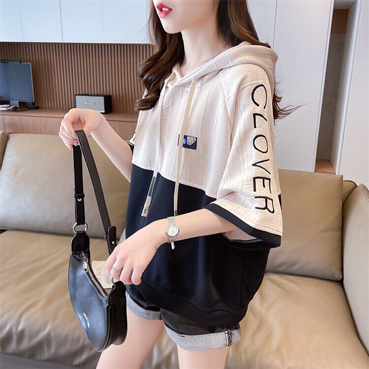 高級感 帽子付き 半袖 Tシャツ スウェット ＜S-8640＞