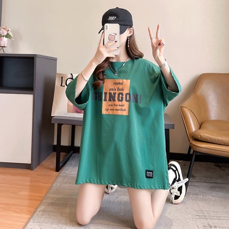 着心地抜群 切り替え 女性力を高める プリント Tシャツ カットソー＜S-3592＞