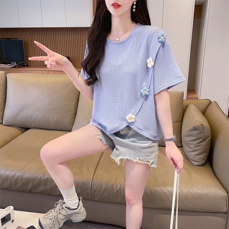 超人気 シンプル 好感度UP スウィート 3色選択 半袖Tシャツ＜S-8579＞