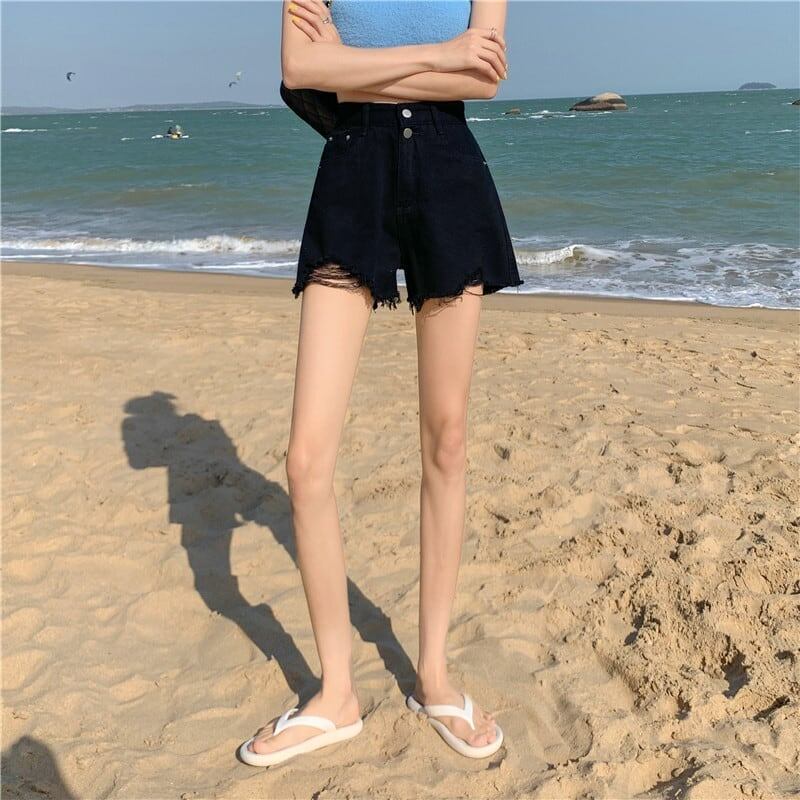 清涼感たっぷり ハイウエスト ファッション パンツ ボトムス＜S-3361＞
