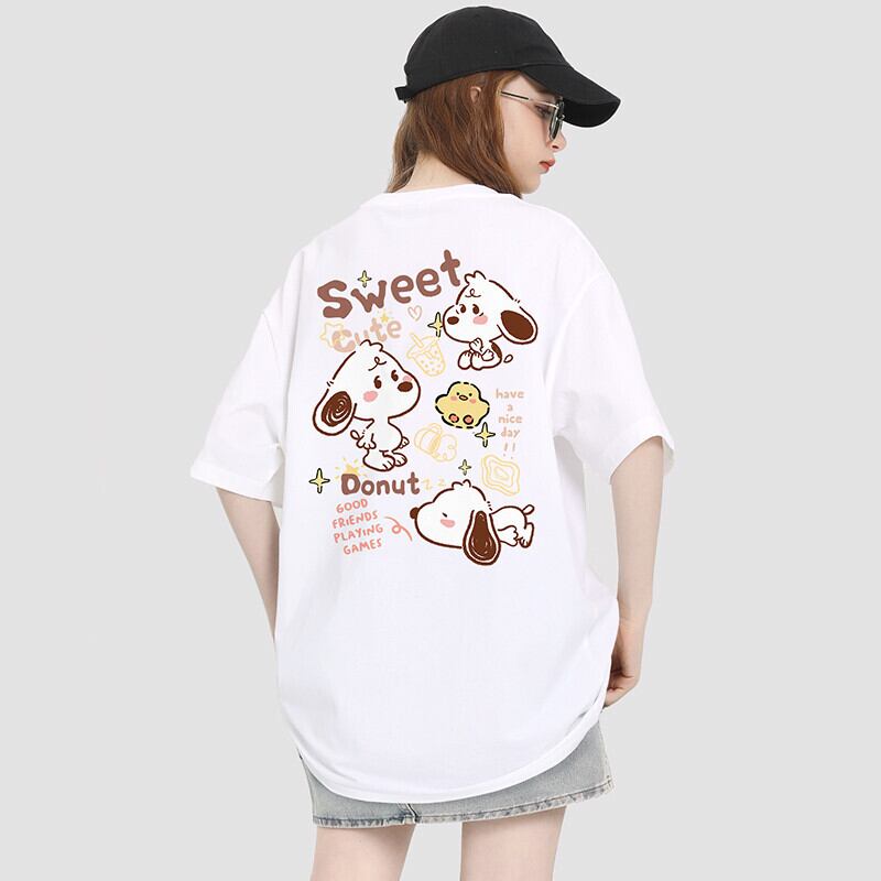 男女兼用 イラストプリント 半袖 Tシャツ <S-13139>