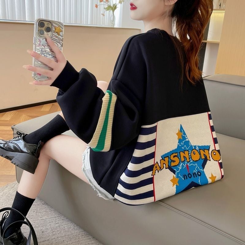 絶対流行 ルーズ 個性派 スウェット<S-6347>