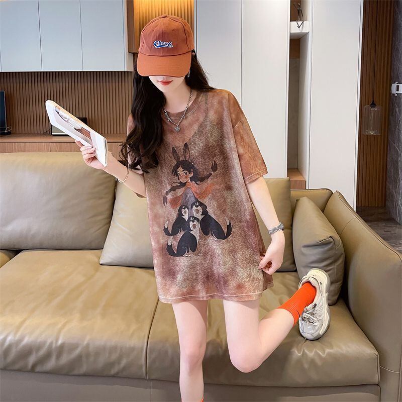 着回し力抜群 絞り染め アバンギャルド プリント 3色選択 半袖Tシャツ＜S-8575＞