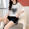 スタイリッシュ 切り替え 一目惚れ Tシャツ＋ショートパンツ セットアップ＜S-3614＞