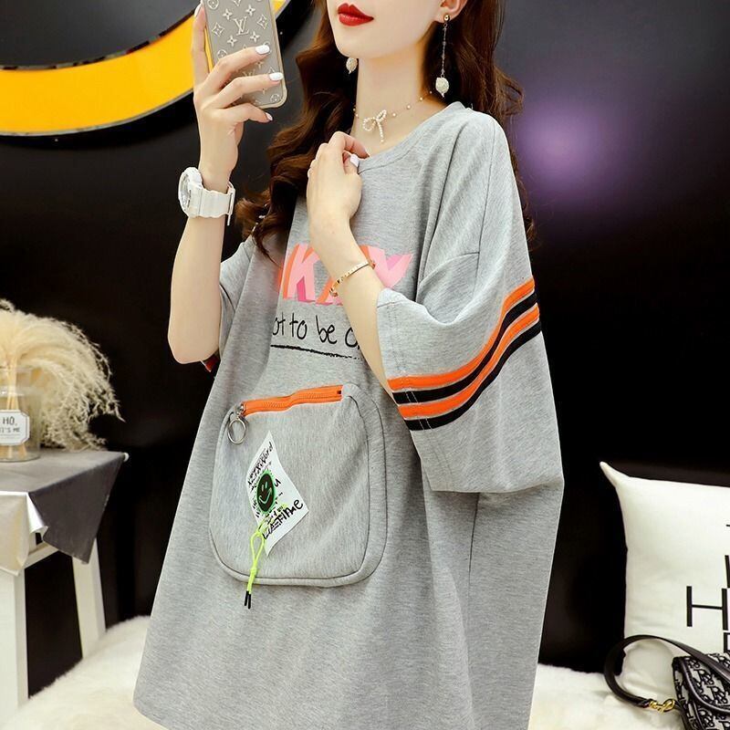 好感度UP ルーズ カジュアル プリント全3色 半袖Tシャツ カットソー ＜S-8607＞