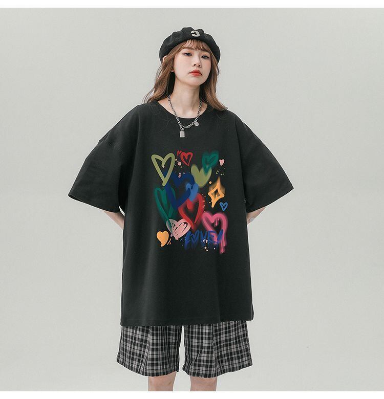 売り切れ必至 プリント ファッション 4色選択 半袖Tシャツ＜S-8594＞