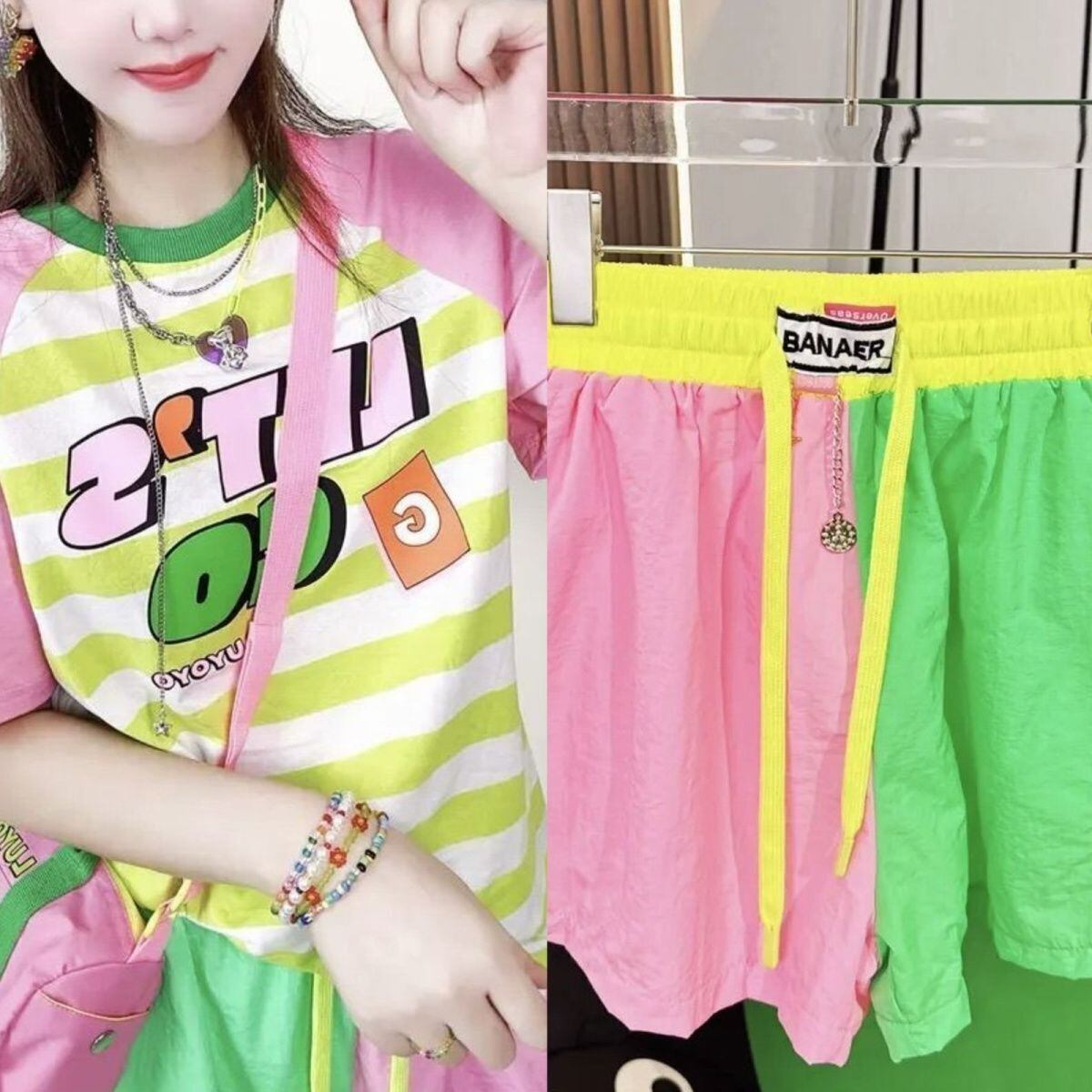 大人可愛い カジュアル 夏に嬉しい機能付き 半袖Ｔシャツⅹパンツセット全4色<S-11388>