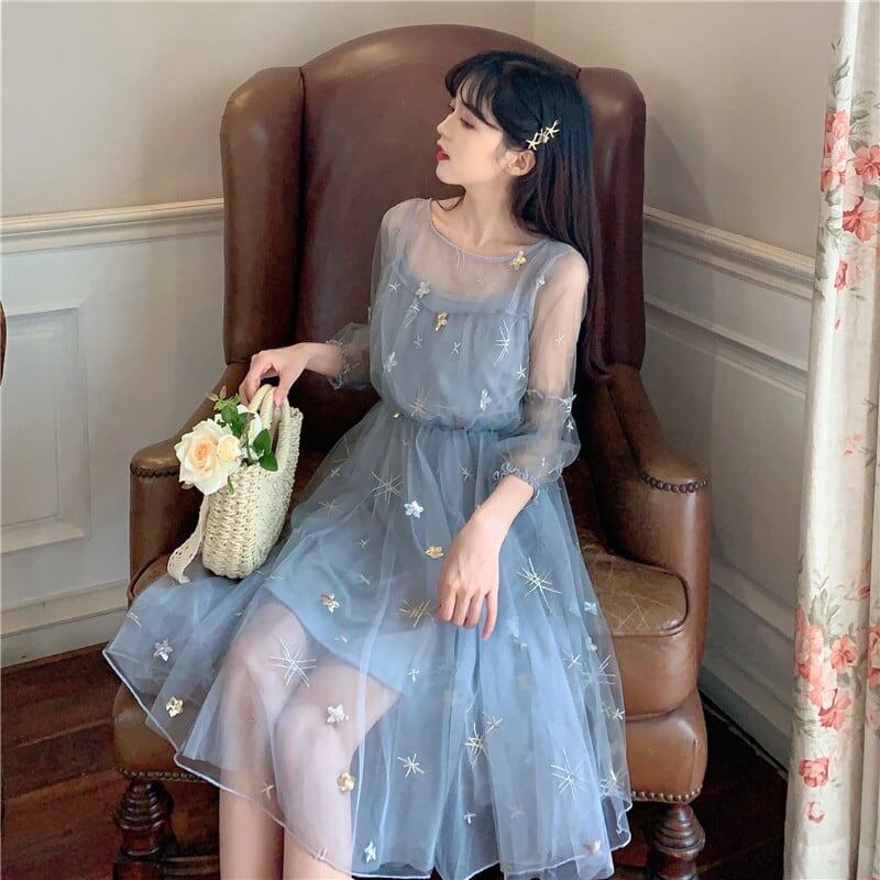 美人度アップ チュール チャーミング 切り替え ワンピース＜S-2896＞