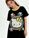 新作 シンプル プリント Tシャツ ワンピース <S-13175>