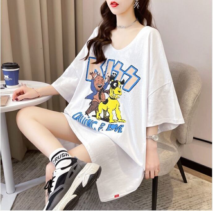 ファッション ゆったり プリント 全4色 半袖 Tシャツ＜S-11518＞