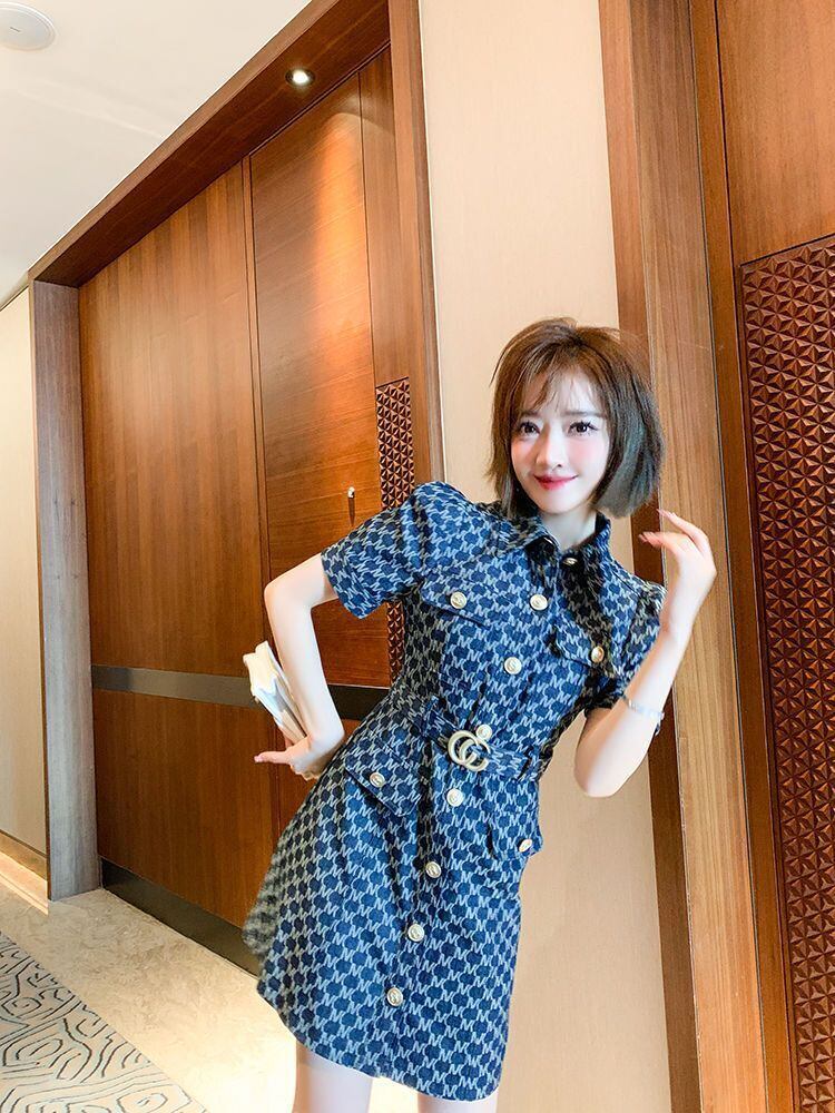 超人気 好感度UP 美人度アップ 上質 ファッション デニム ワンピース<S-8960>