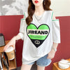 スタイリッシュ 切り替え 一目惚れ プリント Tシャツ カットソー＜S-3521＞