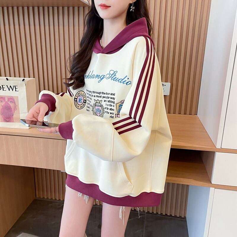 超人気 切り替え シンプルだけど一癖あるコーデカジュアル 2色選択 パーカー<S-9603>