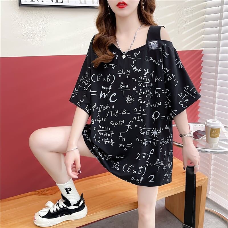 着心地抜群 切り替え 女性力を高める プリント Tシャツ カットソー＜S-3572＞