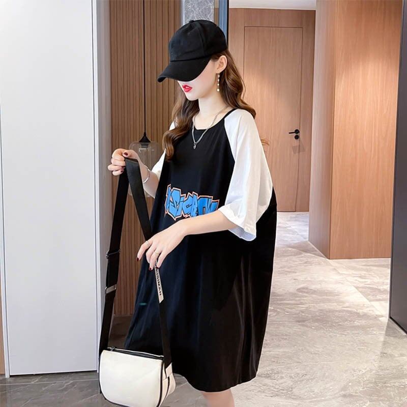 好感度満載 切り替え 美感いっぱい プリント Tシャツ カットソー＜S-3621＞