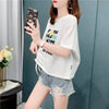 個性的なデザイン 切り替え 一目惚れ プリント Tシャツ カットソー＜S-3671＞