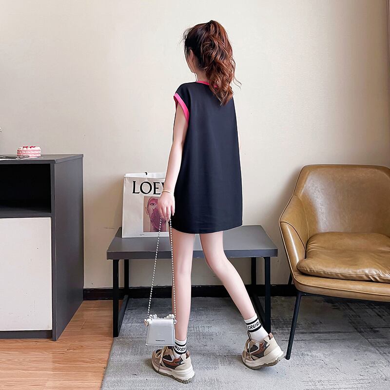 超人気 プリント全4色 軽い生地が夏にぴったり！ ノースリーブ Tシャツ カットソー＜S-9075＞