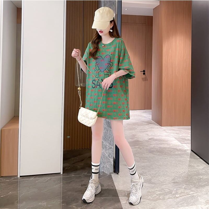 カジュアル 切り替え オシャレ度満点 プリント Tシャツ カットソー＜S-3411＞