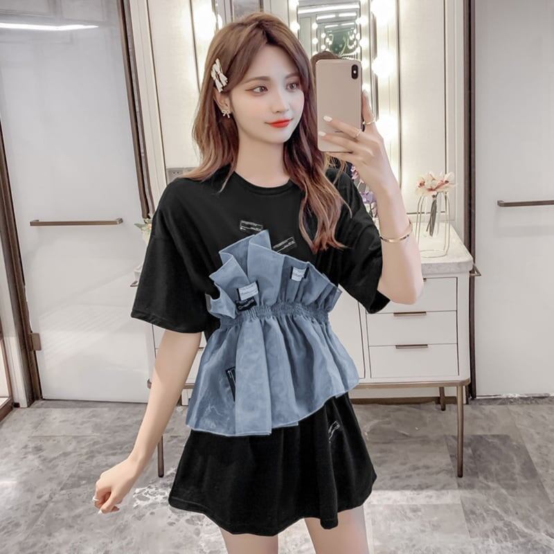 カジュアル 切り替え オシャレ度満点 Tシャツ カットソー＜S-3268＞