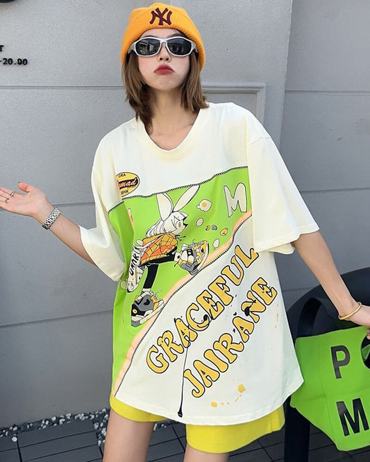 着回し力抜群 ファッション 個性派 レース プリント全3色 半袖Tシャツ<S-8981>