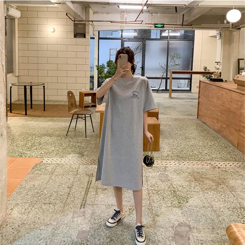 美人度アップ プリント チャーミング Tシャツ カットソー ワンピース＜S-3602＞