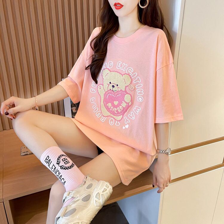 美人度アップ 好感度UP 海外トレンド カジュアル 全3色 半袖 Tシャツ ＜S-11641＞