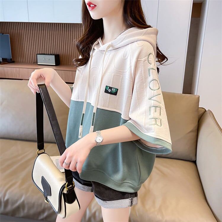 高級感 帽子付き 半袖 Tシャツ スウェット ＜S-8640＞