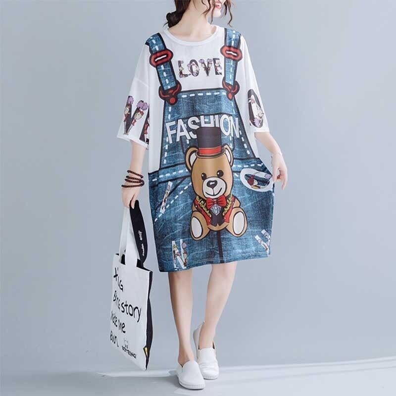 旅行Ｔシャツ 夏 レディース 膝丈 プリント 大きいサイズ ゆったりさらっと涼しい <S-656>