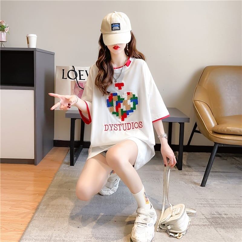 とてもデザイン性の高いモザイクエレメント半袖Tシャツ<S-2986>