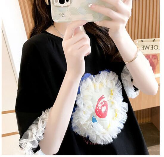 新作 好感度満載 個性的なデザイン ラウンドネック Tシャツ カットソー＜S-8405＞