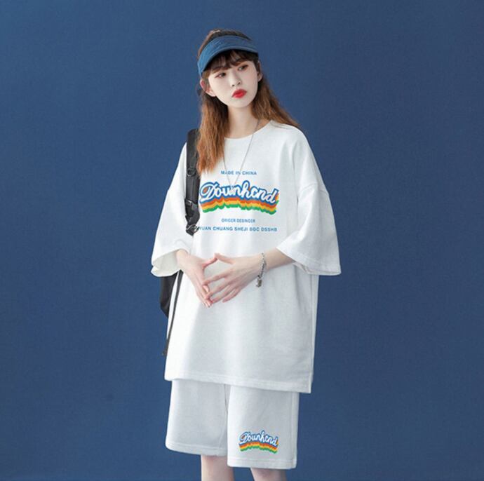 【半額セール】早い者勝ち  半袖Ｔシャツⅹパンツセット全4色 男女兼用<S-6553>