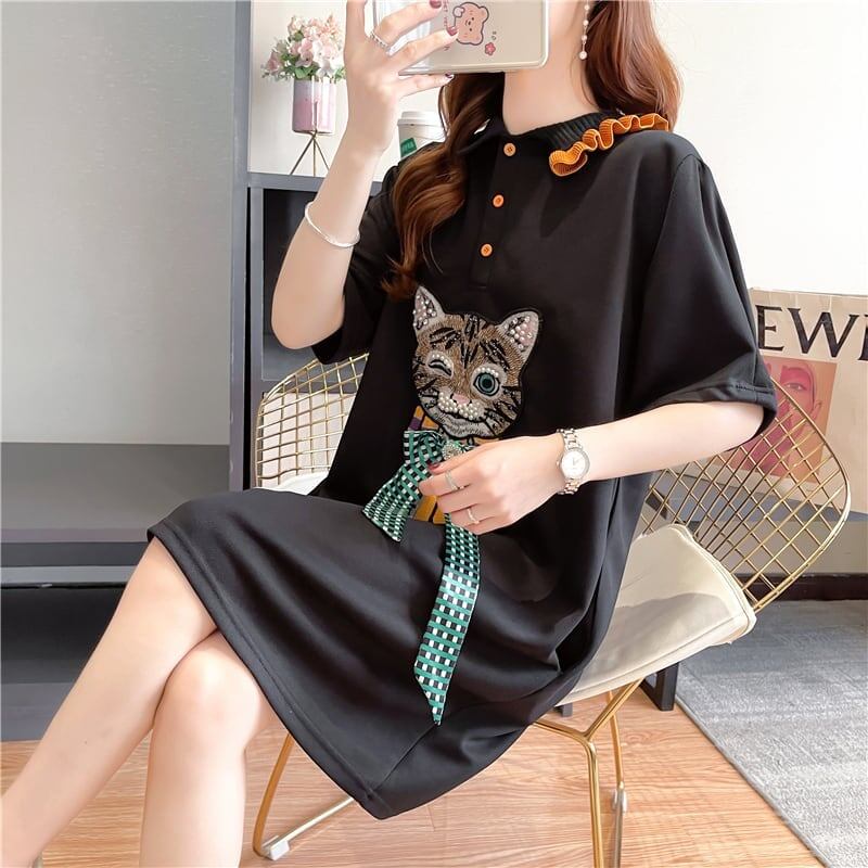 スタイリッシュ 切り替え 一目惚れ プリント Tシャツ カットソー＜S-3395＞