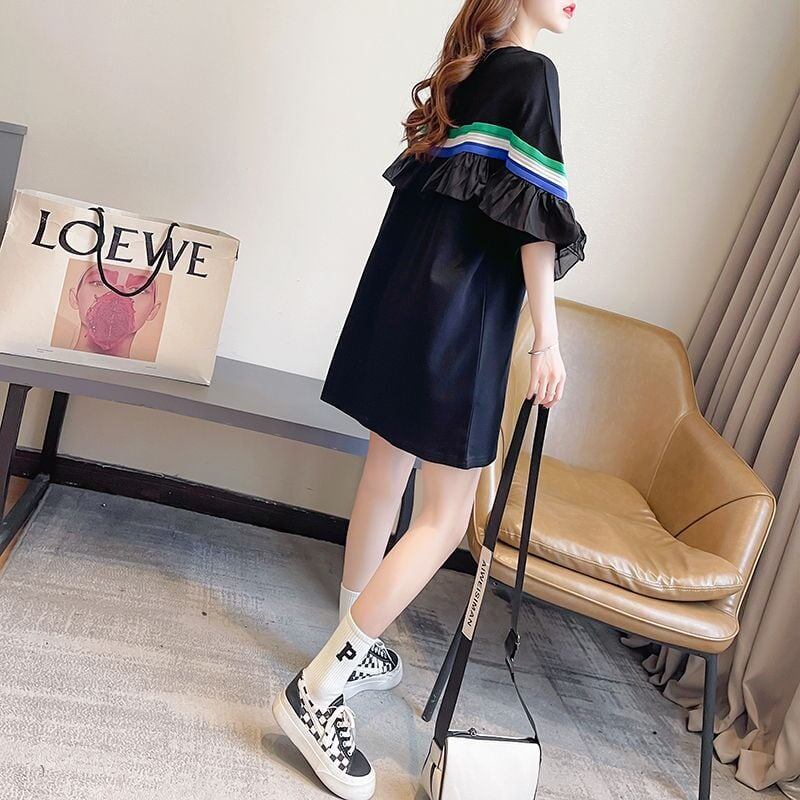 新商品 切り替え キュート ゆったり 全2色 半袖Tシャツ＜S-8349＞