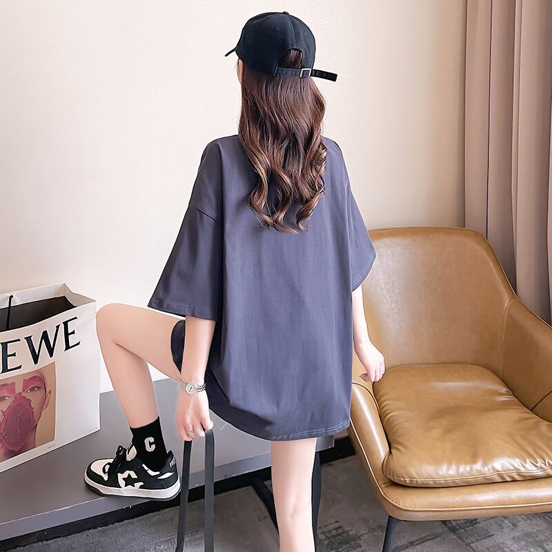 柔らかくて優しい印象 ゆったり ファッション感満々 ロング丈 3色半袖Tシャツ＜S-9206＞