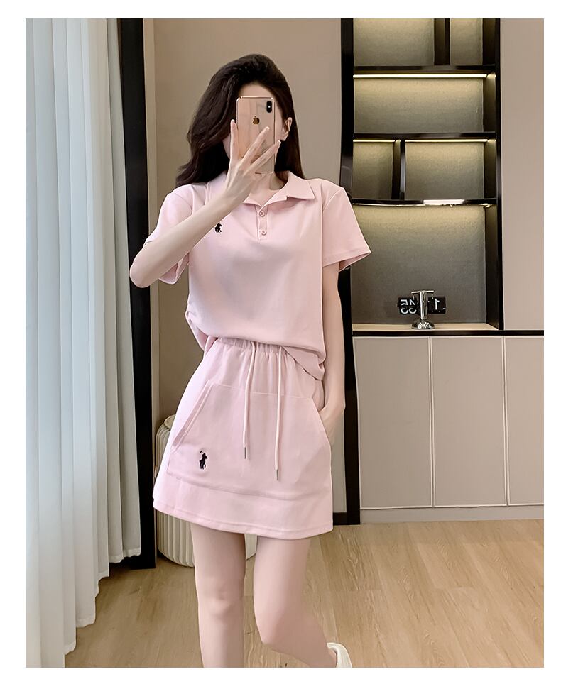 大好評 カジュアル 売り切れ必至 半袖 Tシャツ+ 短いスカート セットアップ ＜S-8967＞