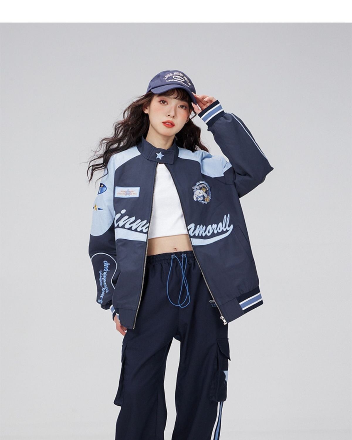着?せ 配色ジャケット 英字ロゴ 男女兼用 コート <S-4795>