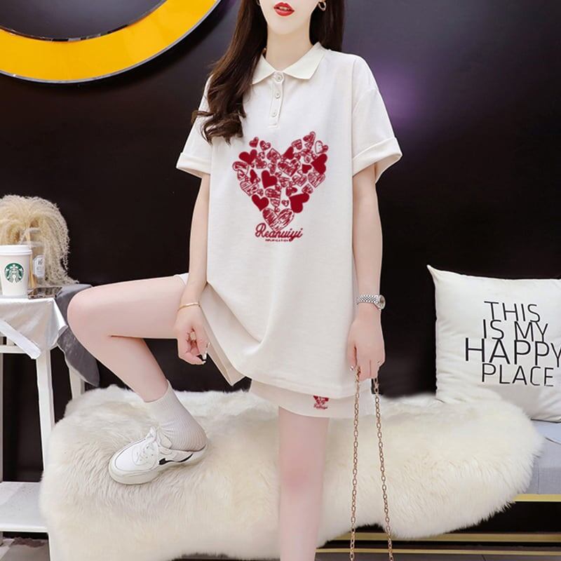 売り切れ必至 シンプル 清涼感たっぷり 半袖Tシャツ＋パンツ セットアップ＜S-8195＞