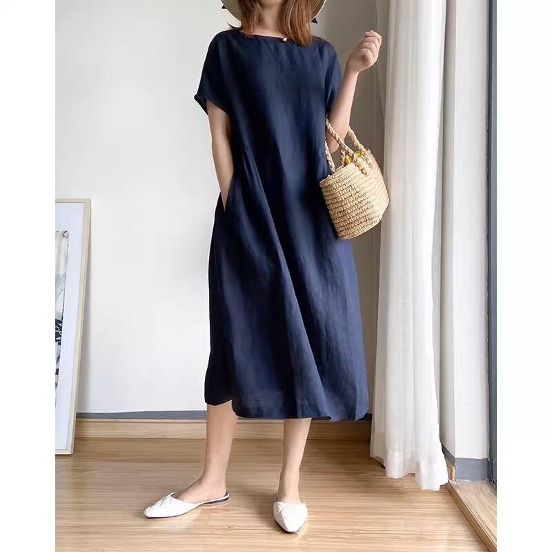 定番シンプル プラスベルベット 美人度アップ 5色 ニットワンピース <S-12084>