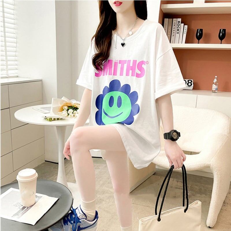 美人度アップ 切り替え ファッション プリント Tシャツ カットソー＜S-3412＞