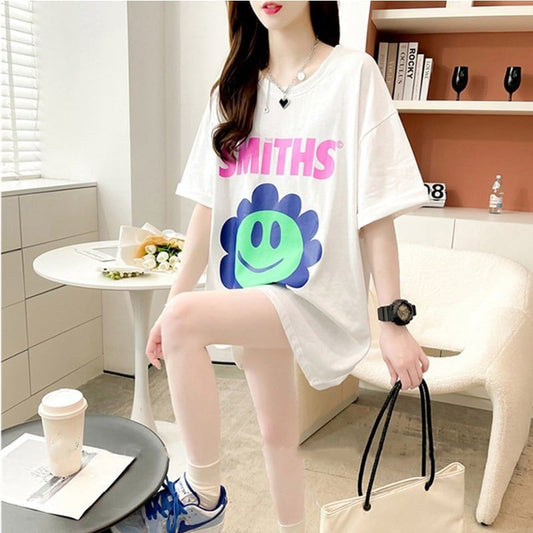 美人度アップ 切り替え ファッション プリント Tシャツ カットソー＜S-3412＞